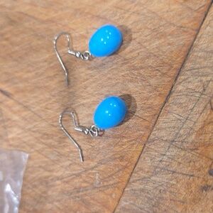 Elegant Blue Drop Stone Earrings